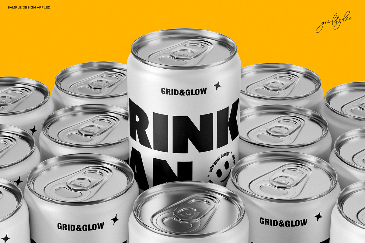 Drink Can Mockup Set 12oz, a Packaging Mockup by Grid&Glow (Photo 4 of 7)