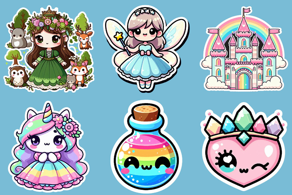Princess Sticker Clipart, an Illustration by DreamCafeArt (Photo 2 of 5)