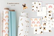 Big collection of cute pugs, an Animal Illustration by YuNa (Thumbnail 2 of 8)