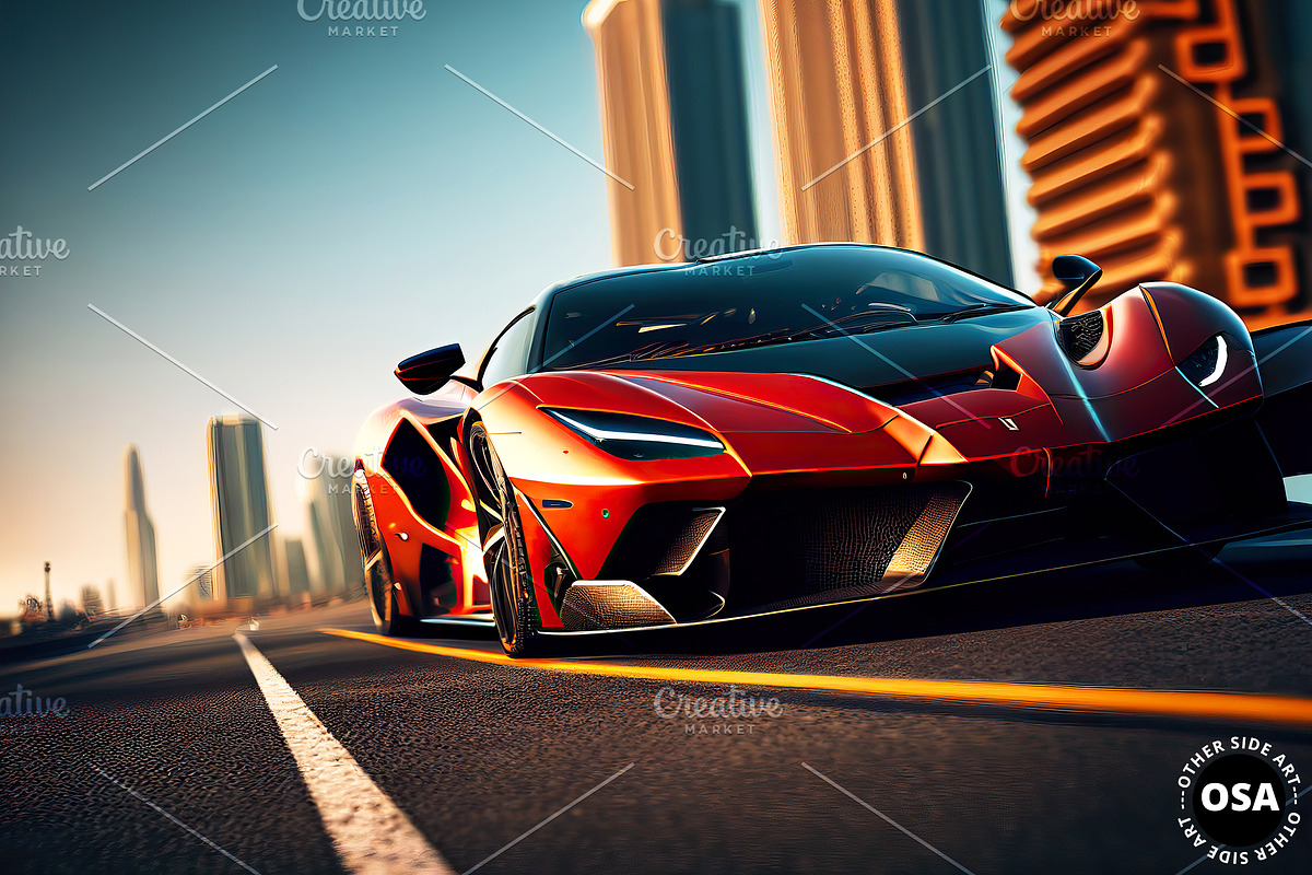 Supercar in the City Illustration, a Wallpaper Graphic by Other Side Art (Photo 6 of 8)