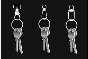 Silver metal keys bunch, steel ring, an Object Illustration by art PVP - market