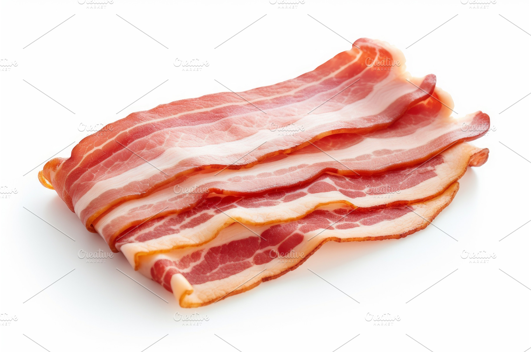 Smoky Fresh bacon. Generate Ai, a Food & Drink Photo by Ylivdesign