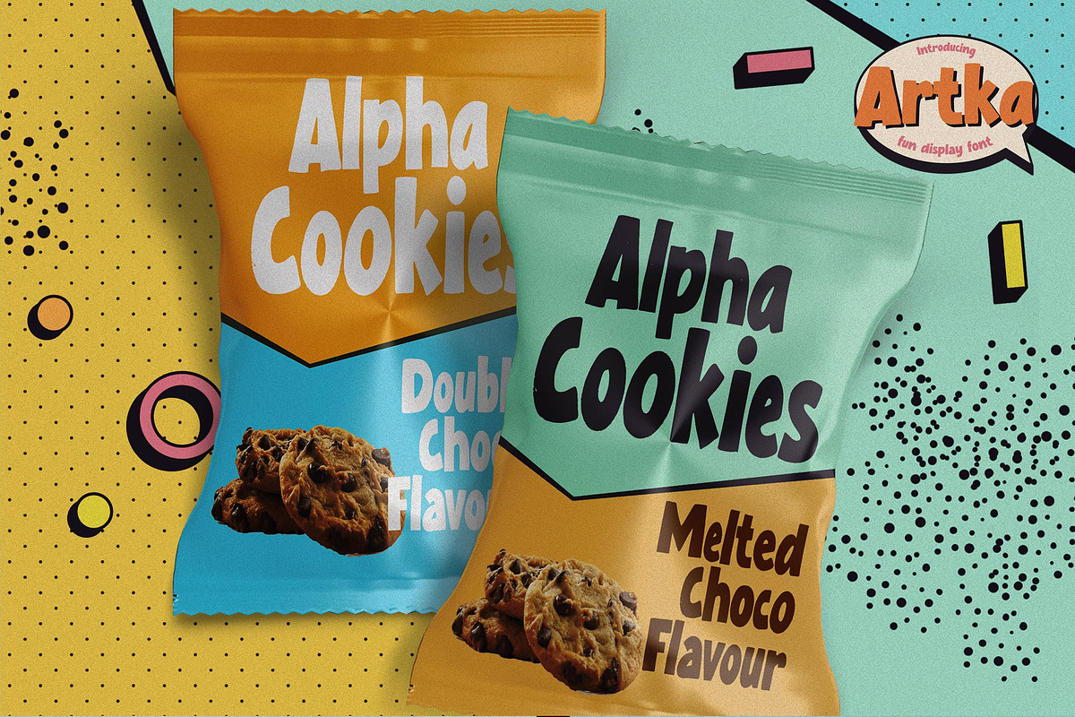 Artka - Fun Display Font, a Font by Gassstype (Photo 3 of 8)
