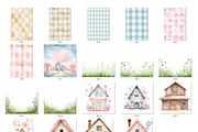 Valentine farm clipart watercolor, an Object Graphic by MyLittleMeow (Thumbnail 4 of 9)