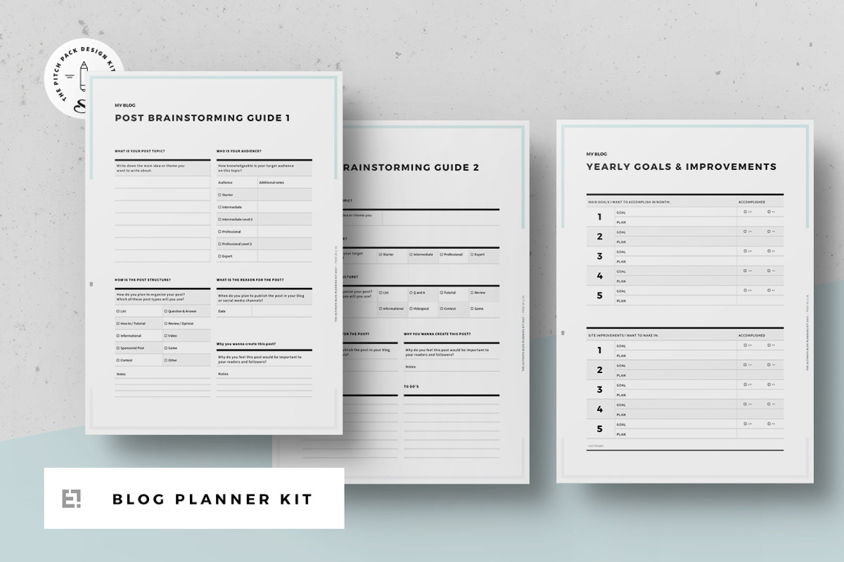 Ultimate Blog Planner Kit, a Stationery Template by Egotype (Photo 5 of 12)