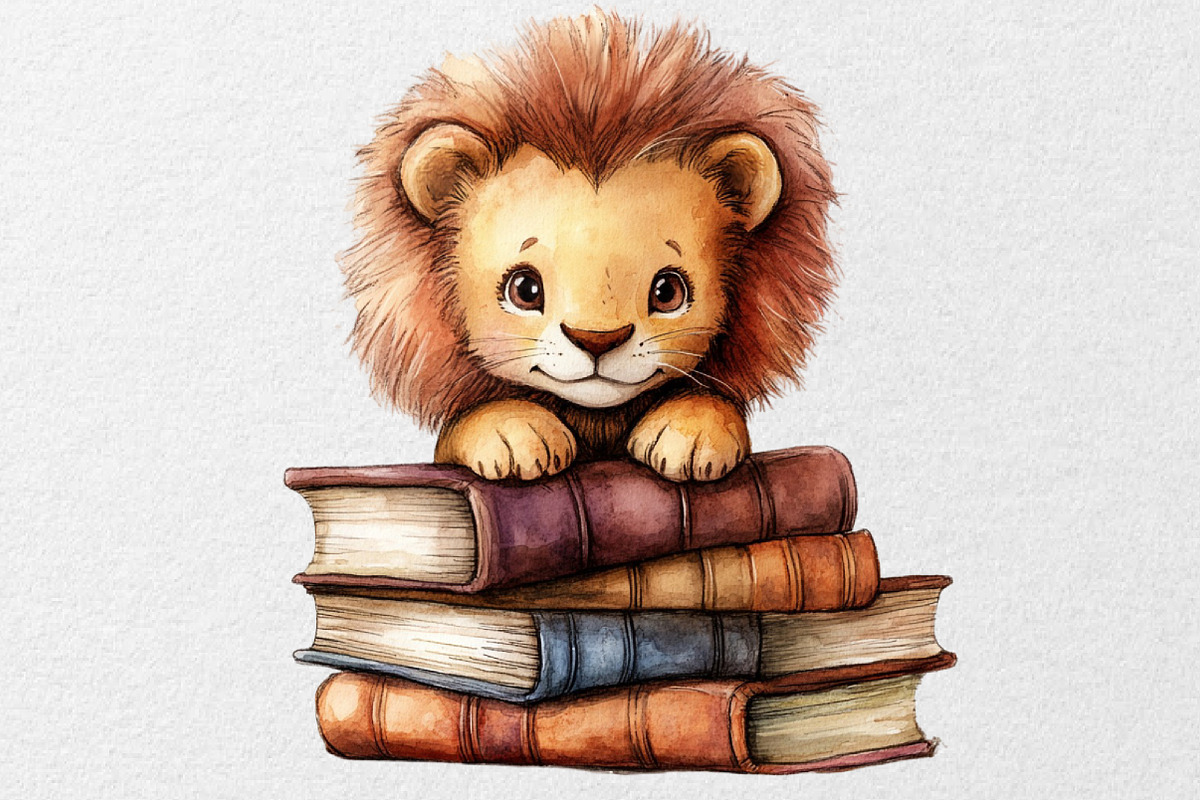 Cute Lion Peeking Around Corner, an Illustration by DreamCafeArt (Photo 2 of 5)