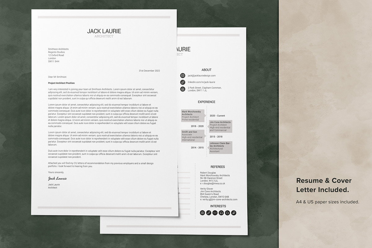 Modern Creative CV / Resume Template, a Resume Template by Jack Laurie Design (Photo 3 of 4)