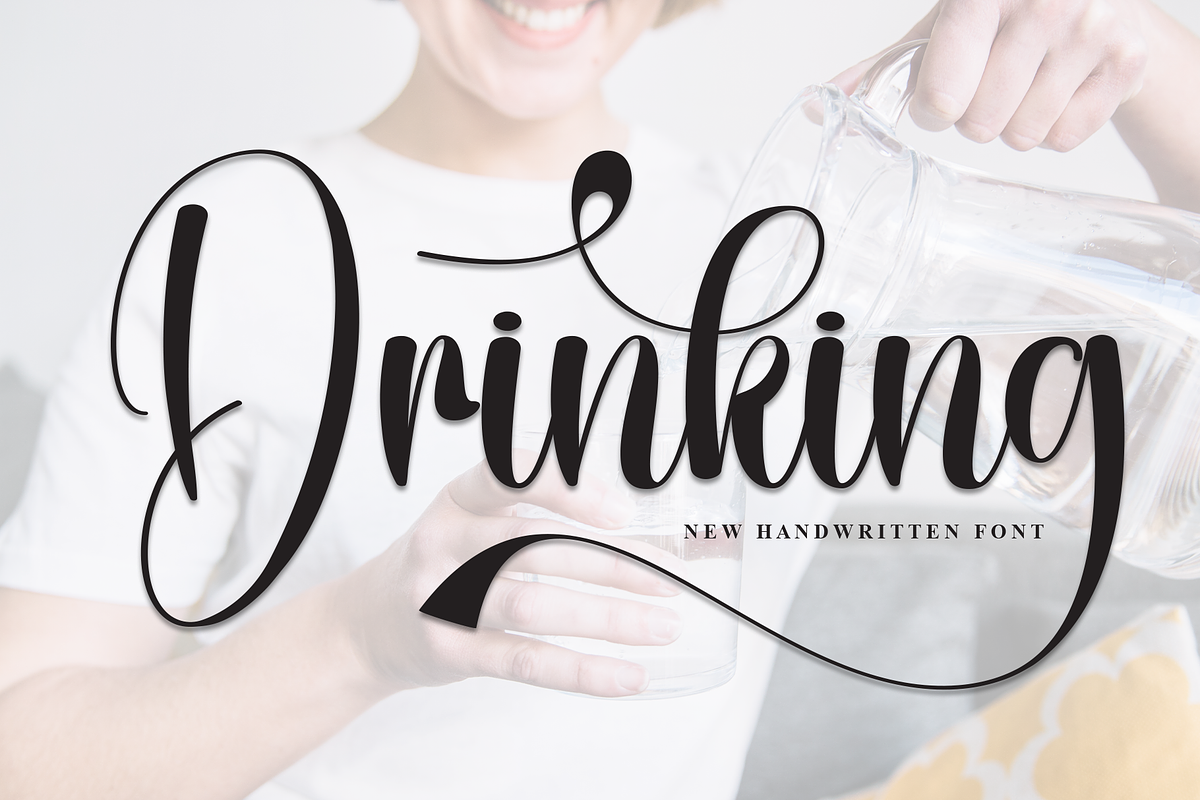Drinking | Script Font, a Handwritten Font by Scratchones (Photo 1 of 9)