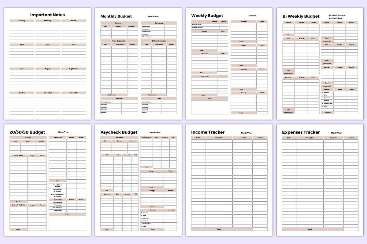 Ultimate Budget Planner Bundle, a Stationery Template by Mustafiz (Photo 3 of 9)