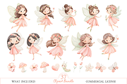 Enchanted Fairy Watercolor Clipart, an Illustration by MockupWizard (Thumbnail 5 of 6)