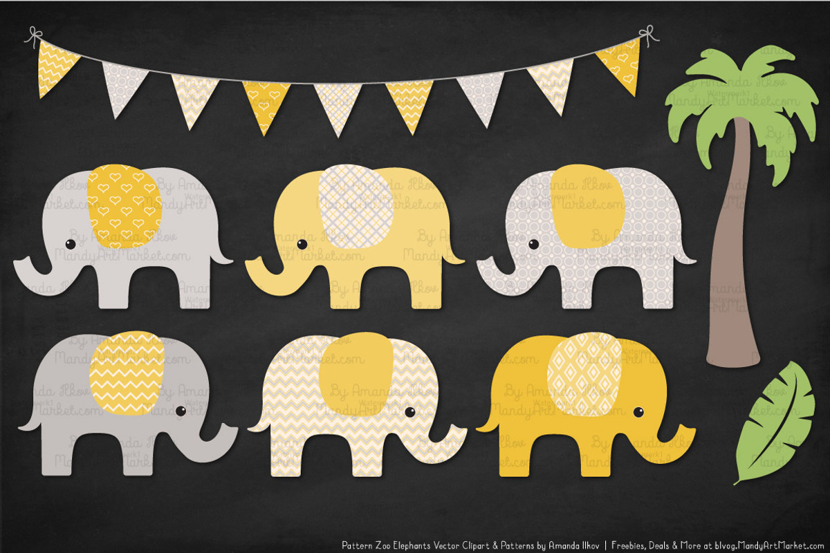 Sunshine Yellow Elephant Clipart, an Illustration by Amanda Ilkov (Photo 3 of 4)