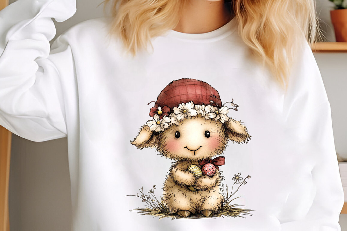 Whimsical Easter Lamb Clipart, an Illustration by designcity5 (Photo 3 of 5)