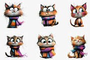 Quirky Cat Funny Kitten Clipart, an Illustration by CreationArt (Thumbnail 5 of 5)