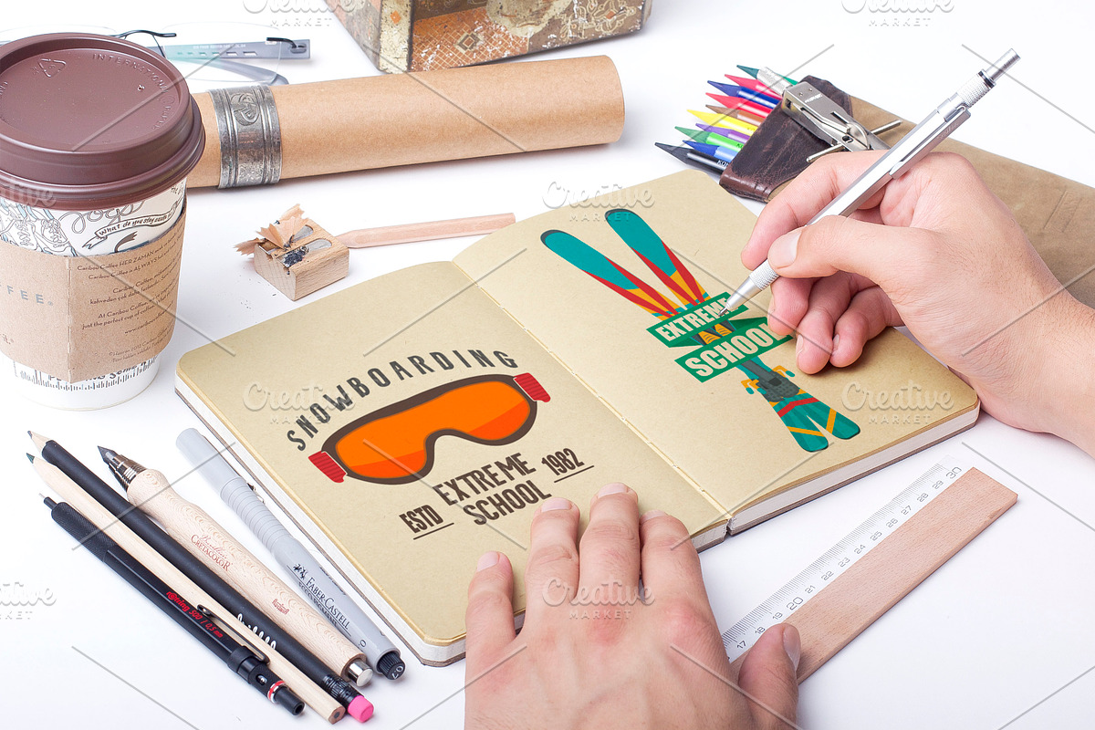 Ski Winter Sports Logo, an Illustration by Iryna Danyliuk (Photo 5 of 8)