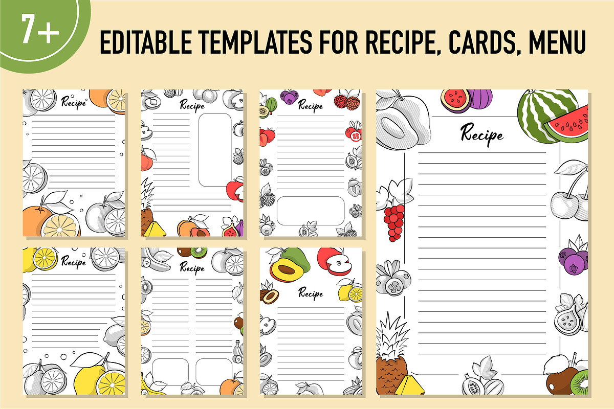 Fruit Design Kit – Vintage Templates, a Food Illustration by Lettering_Logo (Photo 9 of 14)