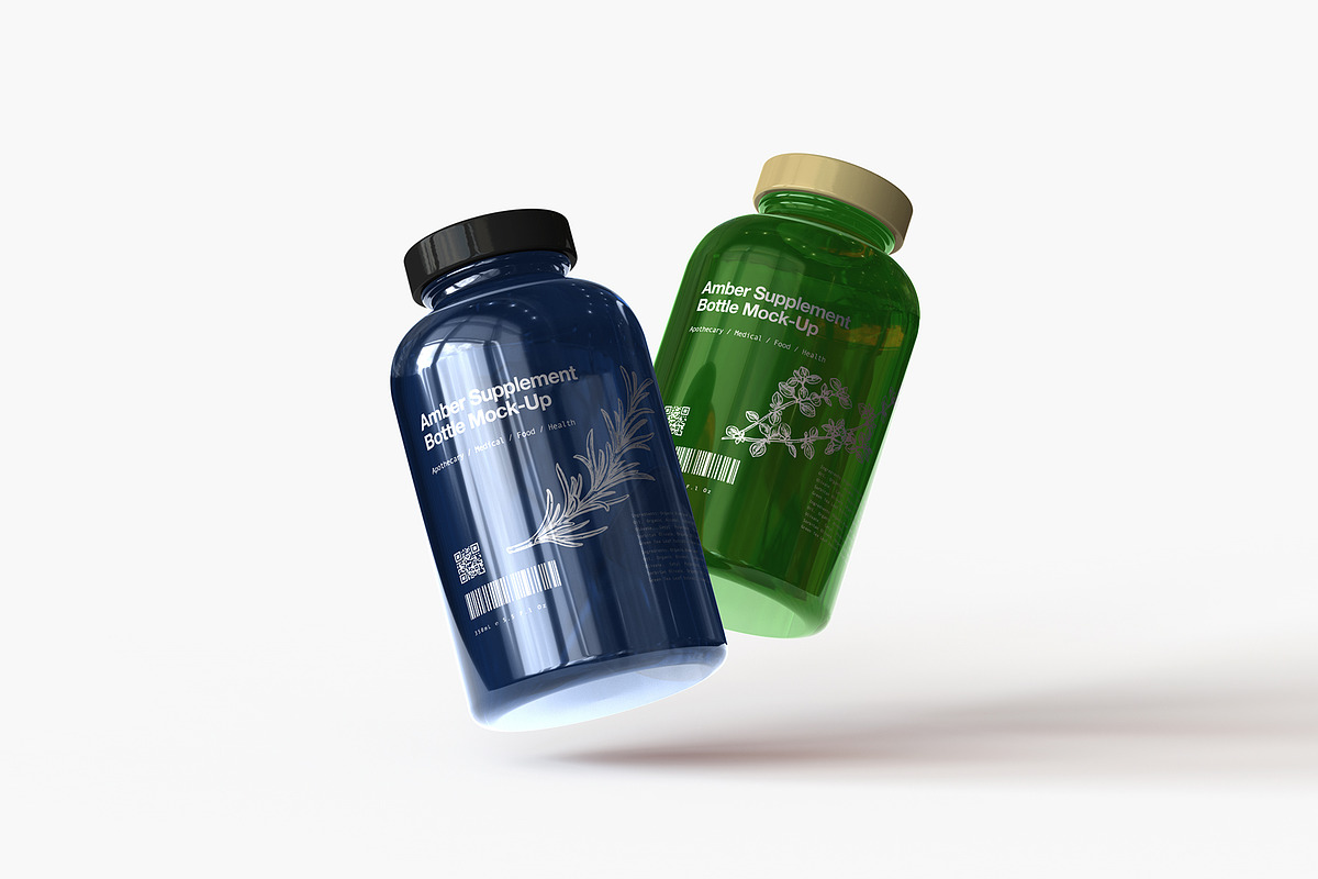 Vitamins | Supplement Bottle Mock-Up, a Cups & Container Mockup by TSOBG (Photo 5 of 13)