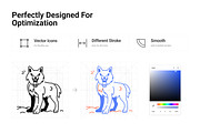 Doodle Wolves Icons, a Solid Icon by Prosymbols (Thumbnail 3 of 6)