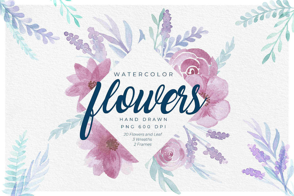 Delicate Watercolor Floral Graphics, an Illustration by RV Zarpelon (Photo 1 of 8)