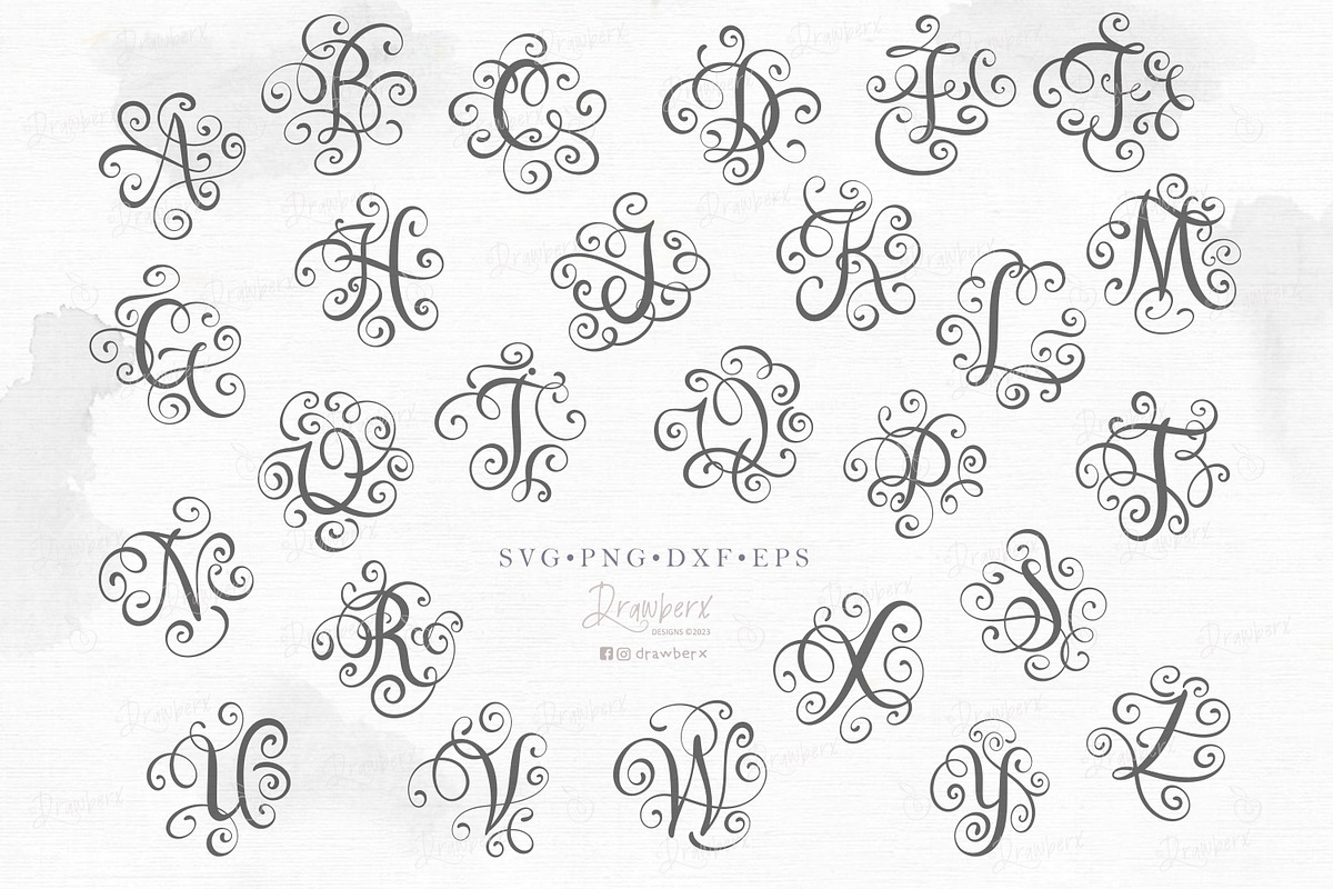 Flourish Letters svg, Alphabet 020, a Graphic by Drawberx (Photo 2 of 7)