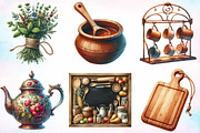 Watercolor Rustic Farmhouse Kitchen, an Illustration by Canvas Craft (Thumbnail 3 of 3)