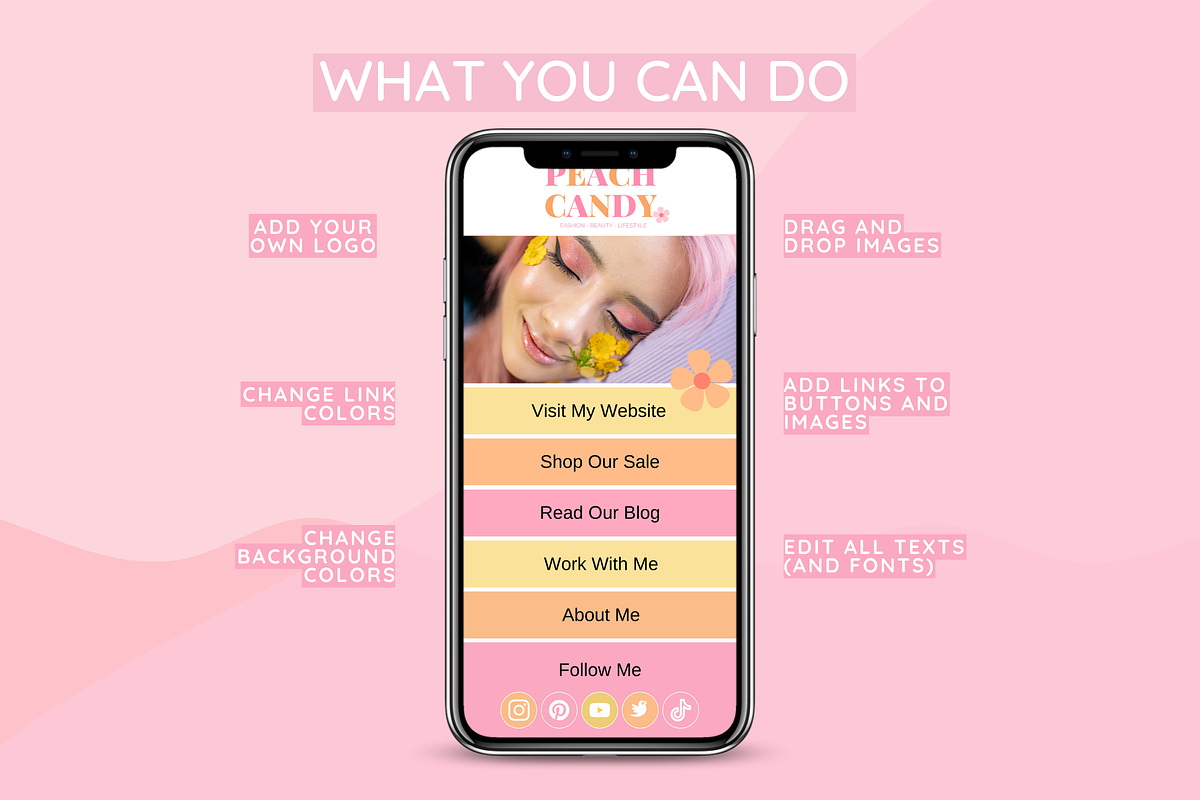 Pastel Link in Bio Template, a Landing Page Template by SunshineStudioBoutique (Photo 4 of 9)