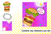 Burgers Collection in Pop Art style, a Food Illustration by ennona_art (Thumbnail 7 of 10)