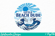 Little Beach Dude Png, an Illustration by Watercolor design (Thumbnail 1 of 3)