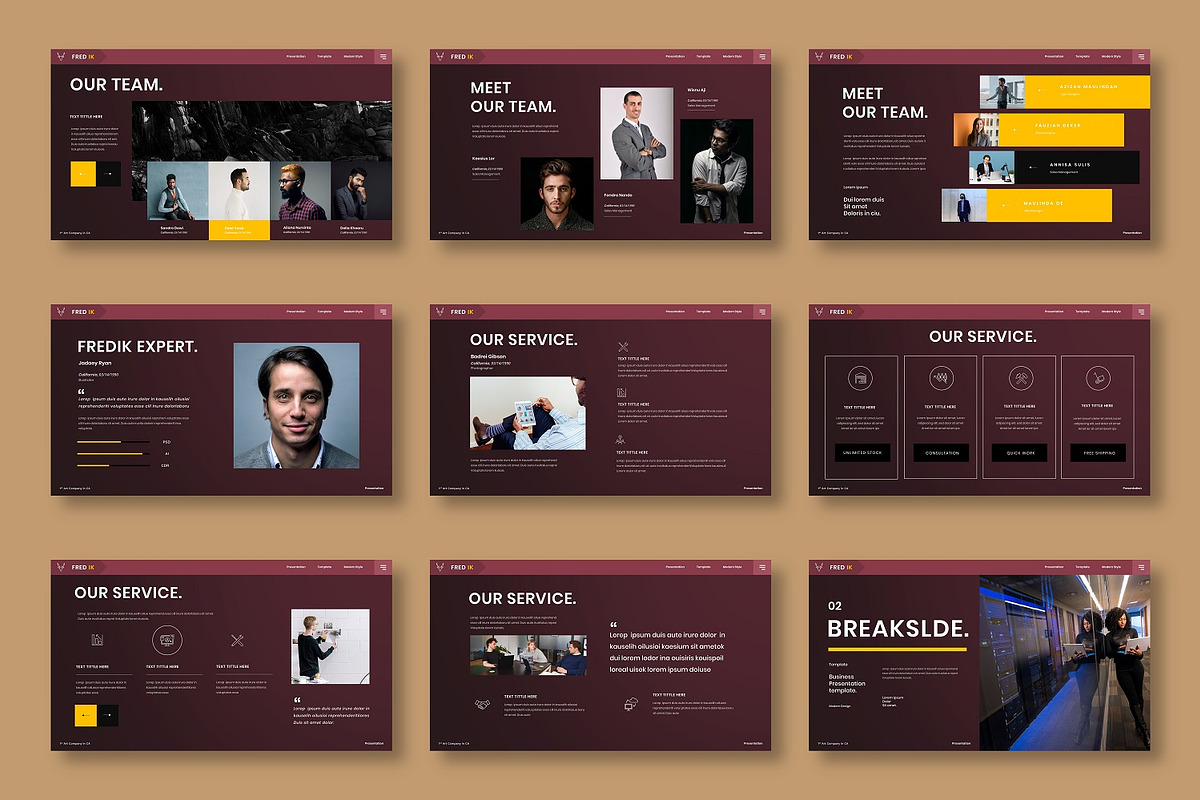 Fredik – Business PowerPoint Templat, a Presentation Template by Dens Creative Studio (Photo 3 of 6)