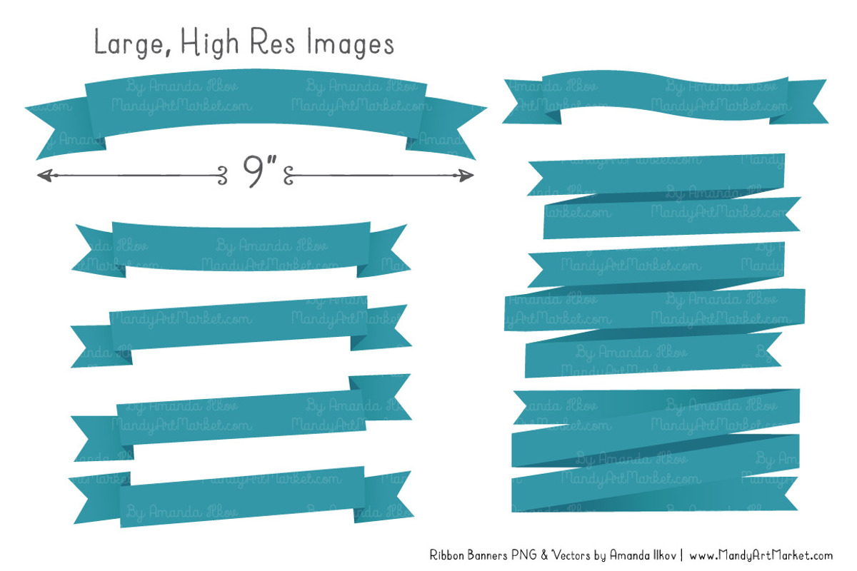 Vintage Blue Ribbon Banner Clipart, an Illustration by Amanda Ilkov (Photo 3 of 4)