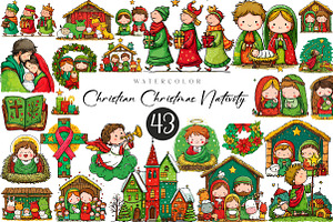 Christian Christmas Nativity Bundle, an Illustration by CreationArt