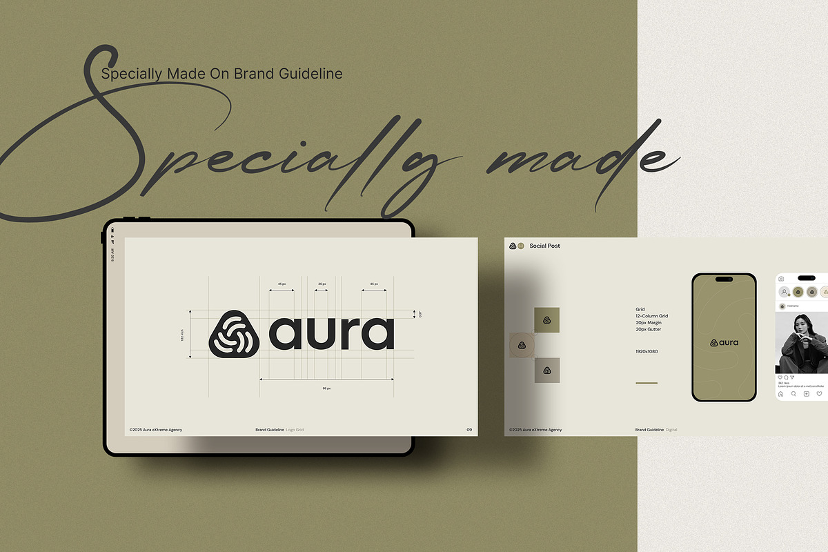AURA-Brand Guideline Presentation, a Presentation Template by KreateTribe (Photo 5 of 11)