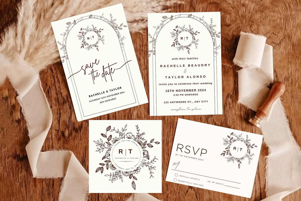 Minimal Wedding Invitation Card, an Invitation Template by DesignGenix (Photo 2 of 7)