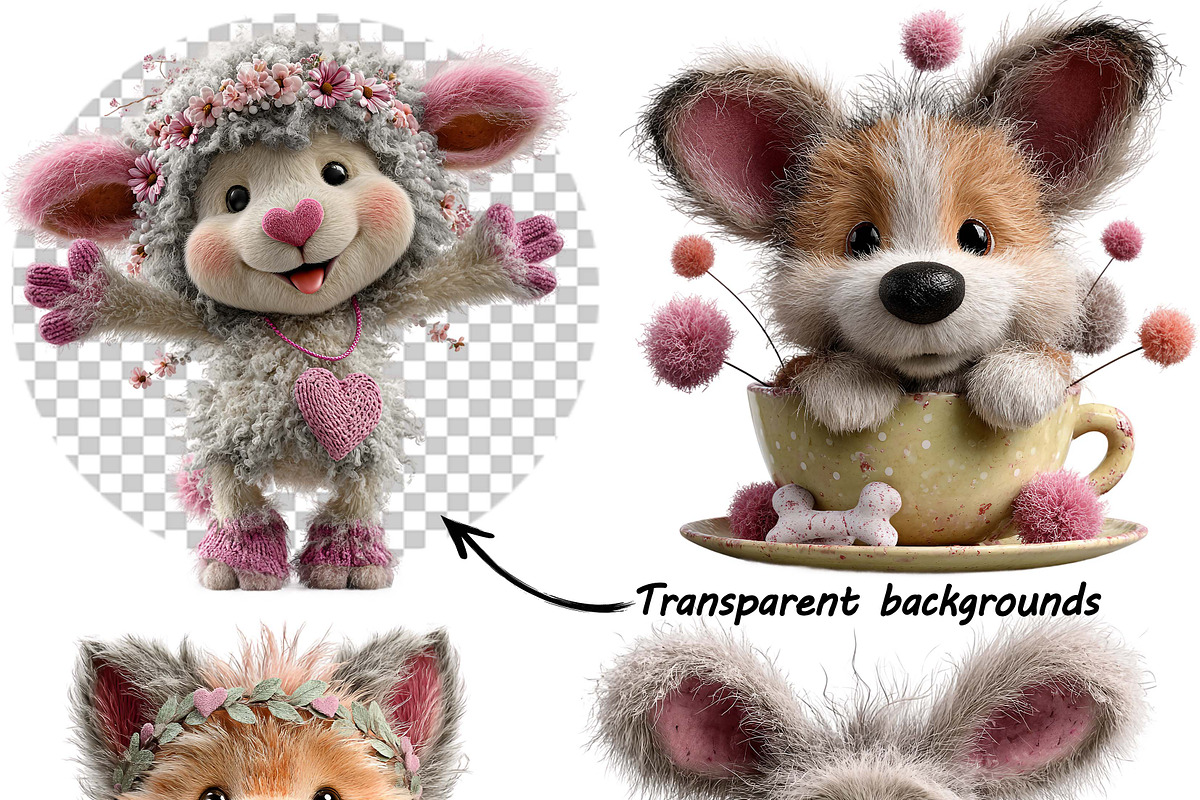 Whimsical Animal Valentine Clipart, a Graphic by one-touch (Photo 6 of 9)