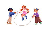 Children are jumping rope set, a Person Illustration by PaperTrident (Thumbnail 2 of 4)