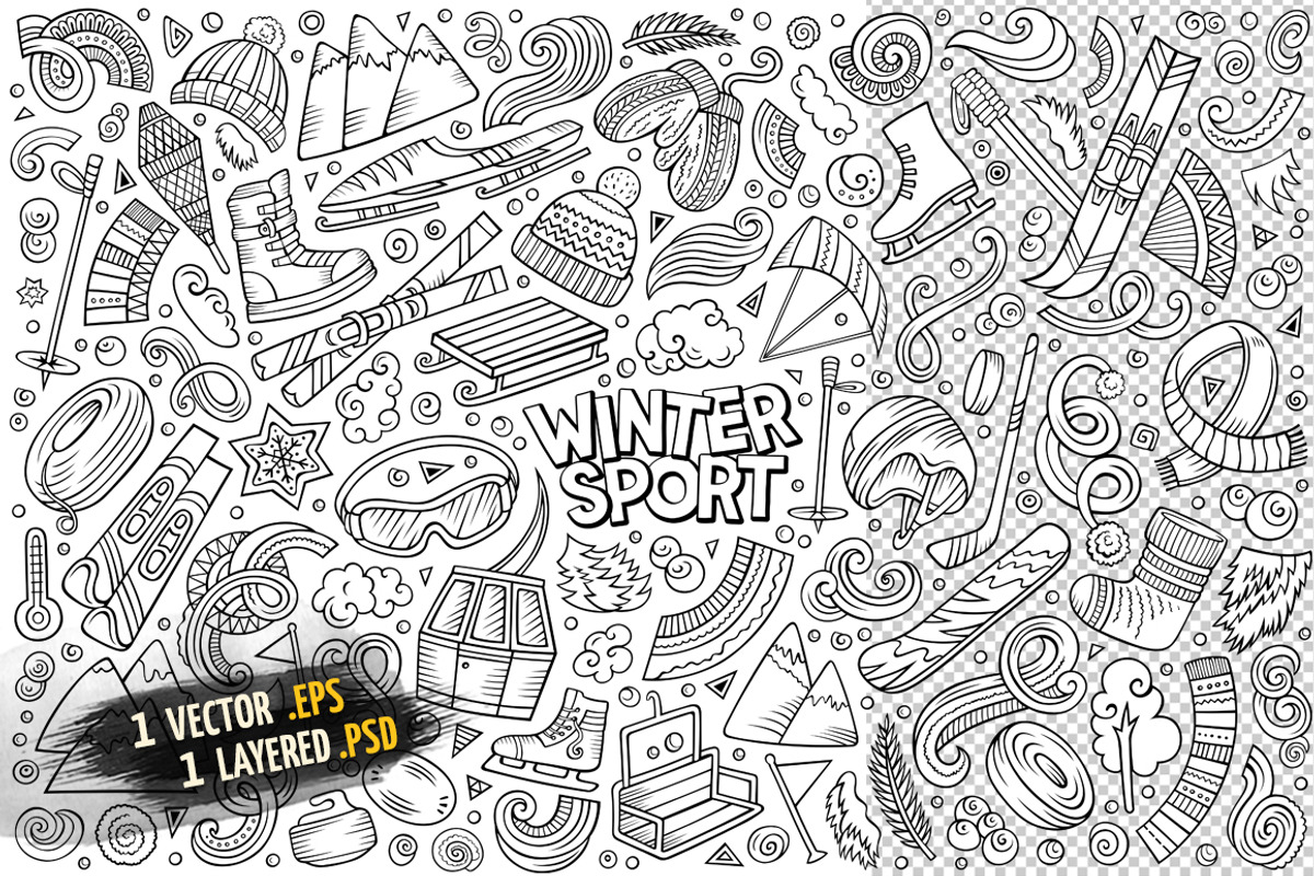 Winter Sports Objects & Symbols Set, an Object Graphic by BALABOLKA (Photo 3 of 4)