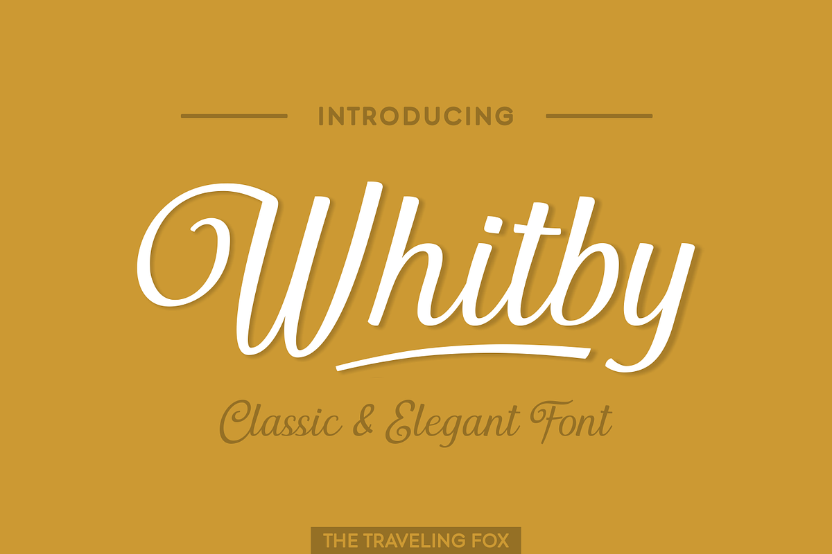 Whitby - A Classically Retro Script, a Script Font by The Traveling Fox (Photo 1 of 3)