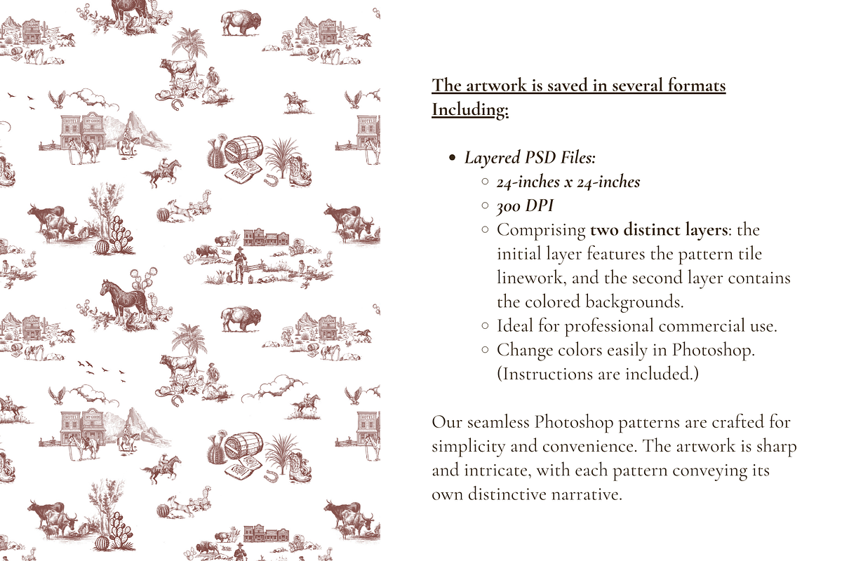 Western Toile de Jouy Pattern, a Background Graphic by Hughes Studio (Photo 5 of 8)