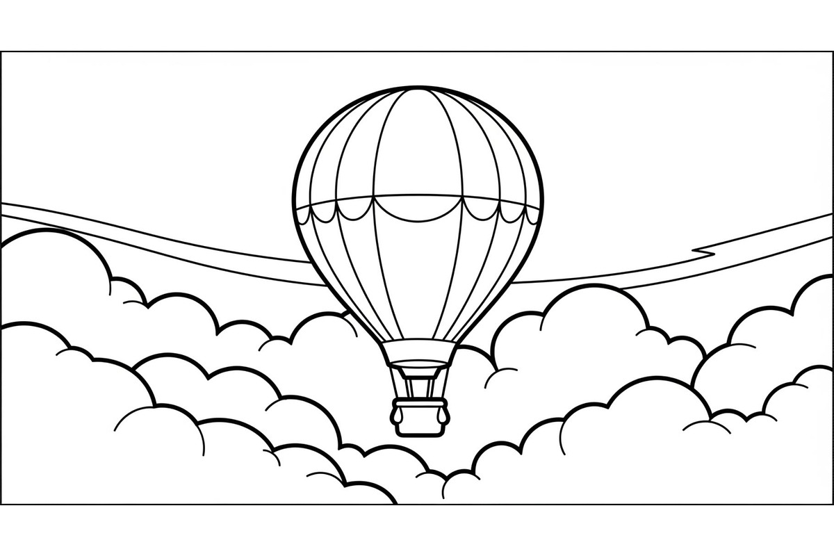Hot Air Balloon Cloud Line Art bundl, an Illustration by Designer_Momina (Photo 32 of 51)