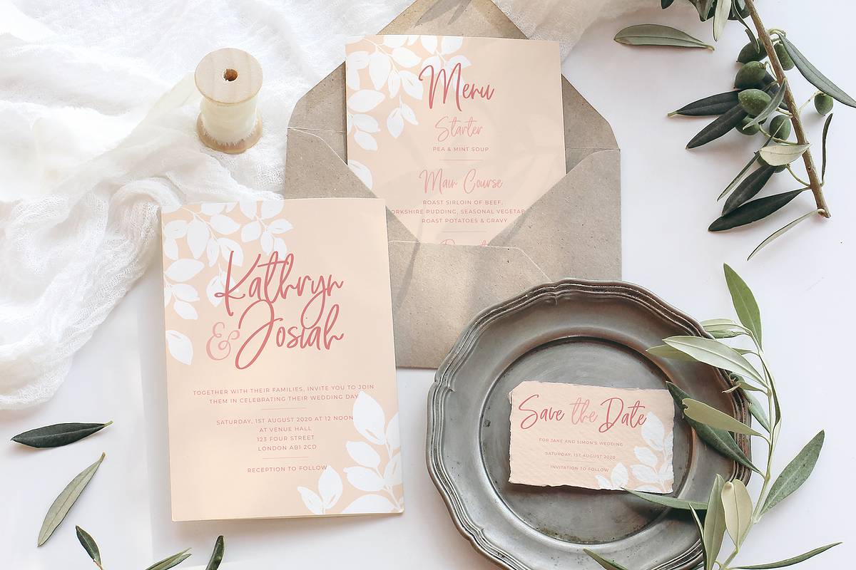 Blush Wedding Stationery Suite, an Invitation Template by R Whitehurst Design (Photo 8 of 10)