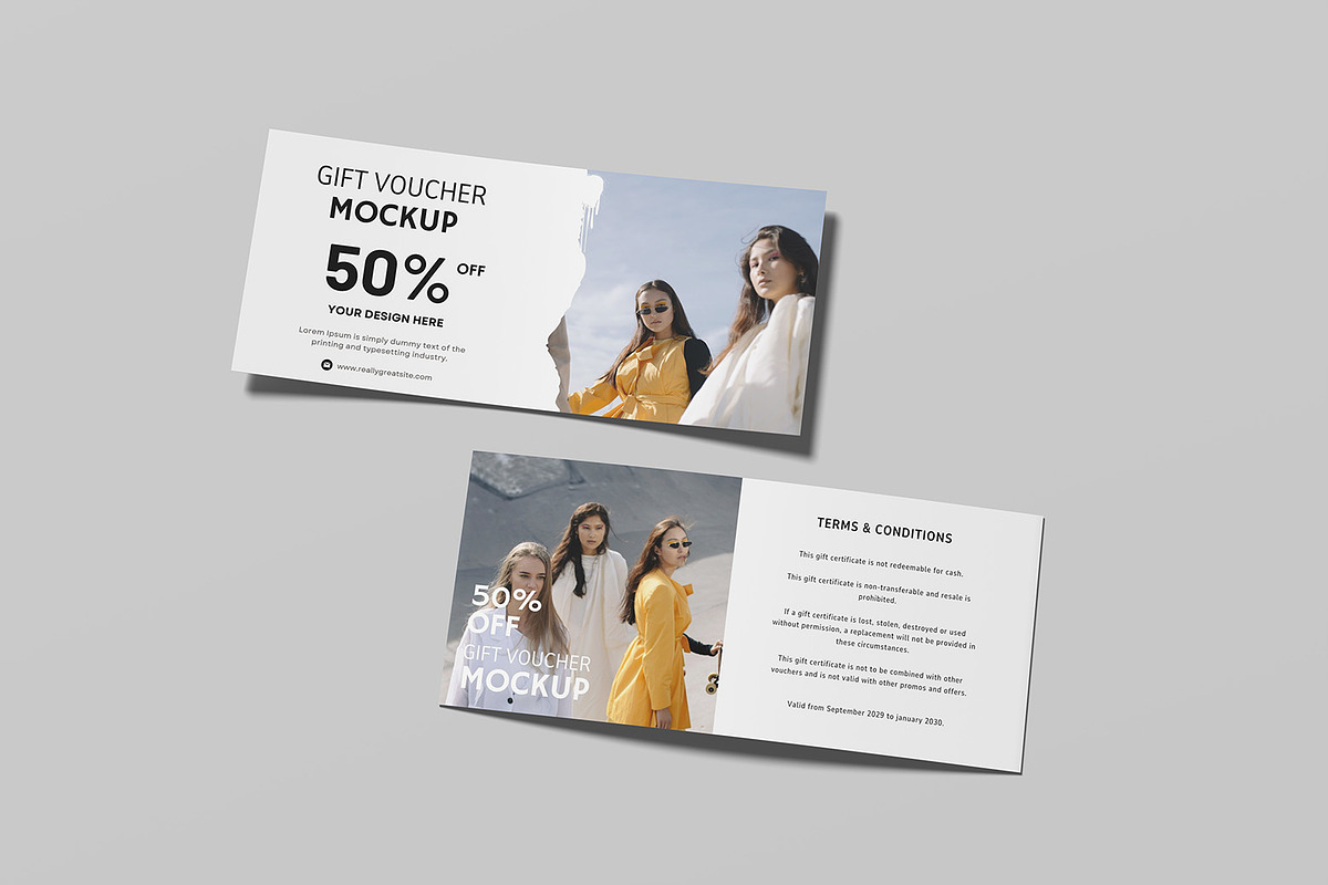 Gift Voucher Mockup, an Advertising Mockup by ZifaraDesign (Photo 7 of 11)