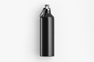 Black Bottle With Carabiner 3D Model