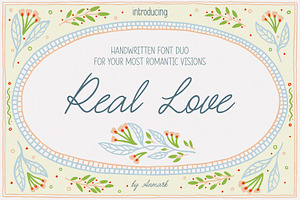 Real Love Wedding Font Duo, a Handwritten Font by AnMark