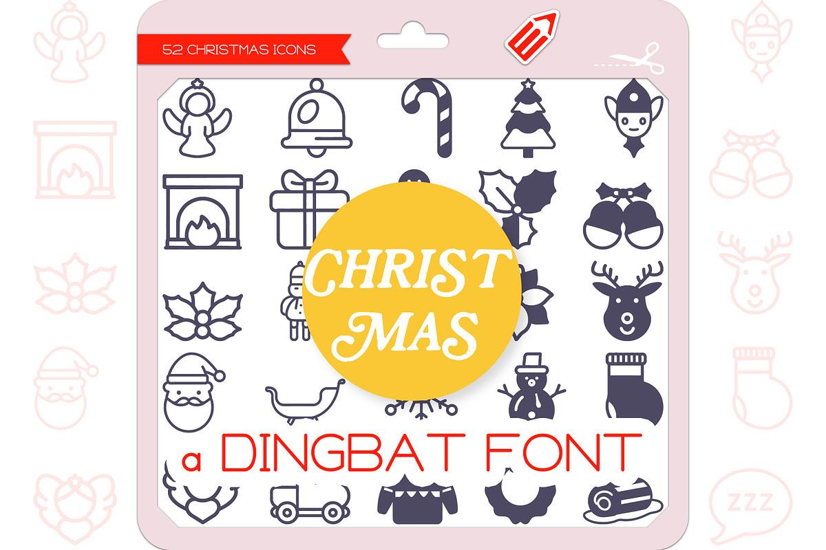Christmas Icons - Dingbat Font, a Symbol Font by WADLEN (Photo 1 of 7)