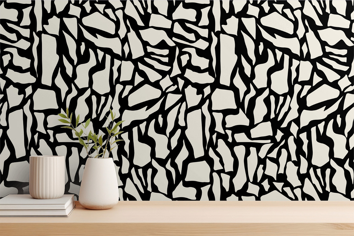 Abstract White Rock Shapes, a Wallpaper Graphic by MalyskaStudio (Photo 6 of 6)