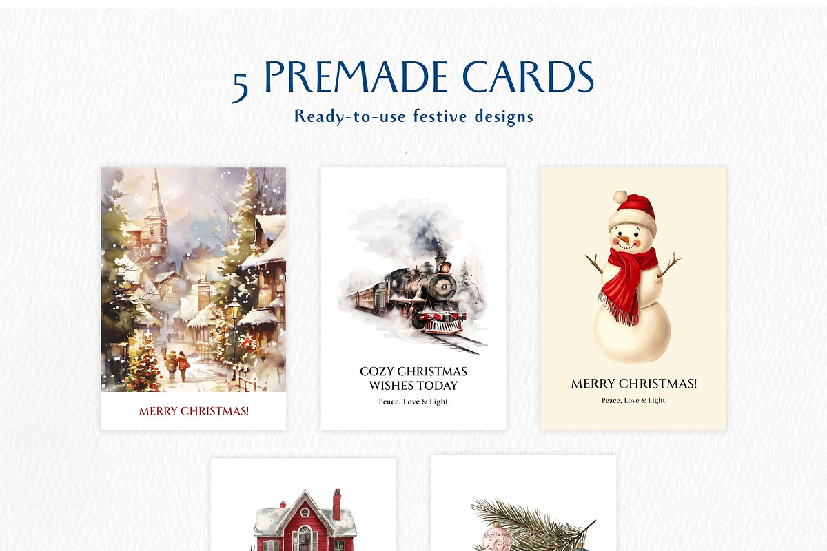 Watercolor Christmas Collage Pack, an Object Graphic by Design Alchemy Studio (Photo 8 of 11)