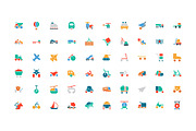 100 Transport Colored Icons, a Solid Icon by Creative Stall (Thumbnail 2 of 2)