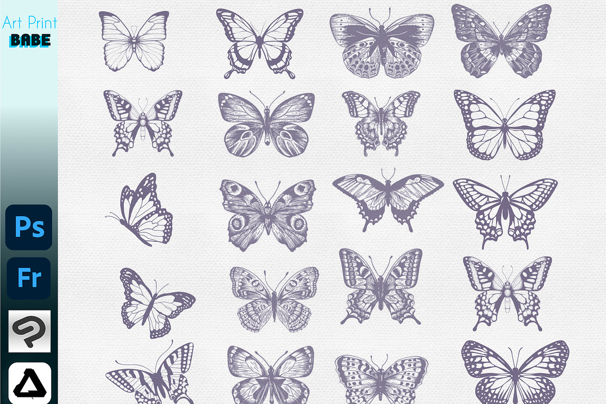 Photoshop Butterfly Stamp ClipStudio, a Brush Add-On by ArtPrintBabe (Photo 6 of 6)