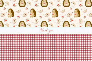 Autumn Hedgehogs Pattern Collection