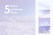 5 Pastel Winter Landscapes, a Background Photo by Fun Fusion Design (Thumbnail 1 of 6)