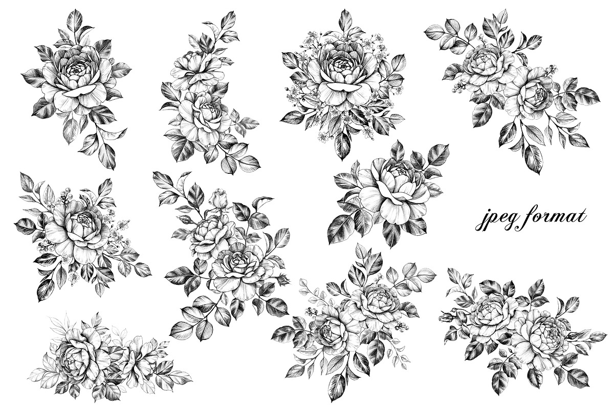 Elegant Roses Arrangements, a Decorative Illustration by Valentyna Smordova (Photo 10 of 13)